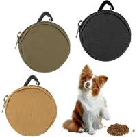 Unyqoos Set – 3 kompakte Leckerli-Beutel aus Oxford-Gewebe mit Karabiner, Ø 7,5 cm – Futtertaschen für Hundetraining & Spaziergänge
