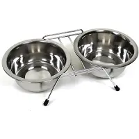 Unyqoos Set 2x Edelstahl-Futternäpfe mit rutschfestem Standfuß, Ø 11 cm – kompakt für Katzen & kleine Hunde