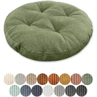 Unyqoos Rundes Sitzkissen aus Cordstoff – weiches Bodenkissen mit 100% PP‑Baumwolle & Schaum, Antirutsch-Unterseite, vielseitig für Zuhause, Büro, Balkon (15 Farben)