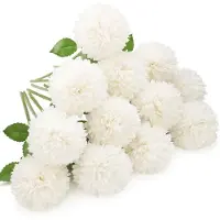 Unyqoos 12er-Set Kunstchrysanthemen aus hochwertiger Seide & Kunststoff – naturgetreue, pflegeleichte und allergikerfreundliche Deko für Zuhause, Büro, Vasen & Arrangements