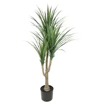 Unyqoos Künstliche Dracaena 120 cm – Pflegefreie Zimmerpflanze für Zuhause & Büro, realistische Blätter, stabiler Kunststofftopf mit Zementfuß