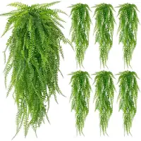 Unyqoos Realistische künstliche Hängepflanzen – grüne Blattdekoration, 80 cm Länge × 17 cm Breite, Kunststoff, 6er-Set für Innen & Außen