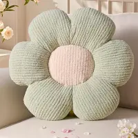 Unyqoos Dekoratives Plüsch-Blumenkissen (3D) für Sofa, Bett & Kinderzimmer – 50 cm, Crystal Fleece, maschinenwaschbar, formstabile PP-Füllung