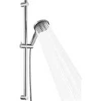 Unyqoos verstellbares Duschstangen-Set 50–80 cm mit 130 mm Duschkopf, 6 Strahlarten, bis 60% Wasserersparnis, 1,6 m Edelstahl-PVC-Schlauch
