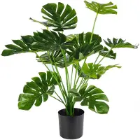 Unyqoos Große, pflegefreie künstliche Pflanze 71,1×55,9 cm – realistische Polyester-Pflanze mit verstellbaren Metalldraht-Zweigen für Wohn- & Bürodeko