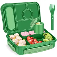Unyqoos Lunchbox 1300 ml – kinderfreundliche Bento-Box mit 5 Fächern, BPA‑freies PP, auslaufsicher mit 4 Verschlussclips, mikrowellen- & spülmaschinenfest, inkl. Soßenbehälter
