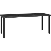 Syfax Garten-Esstisch Schwarz 180x70x73 cm Poly Rattan