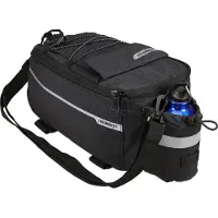 Relaxdays Gepäckträgertasche Fahrrad, isoliert, mit Flaschenhalter, wasserdicht, Fahrradtasche für Gepäckträger, schwarz