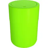 Spirella Design Kosmetikeimer "Cocco" mit Extra Ring für Müllbeutel Treteimer Schwingdeckeleimer Abfallbehälter mit Schwingdeckel 5 Liter (ØxH): 19 x 26 cm Grün