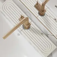 Fokelyi Diatomit-Wasserhahnmatte 60×10 cm weiß, saugfähige Schale, schnelltrocknend.