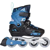 Playlife POWERSLIDE Kinder-Schlittschuhe, Flash Blau, verstellbar, Größe: 26–29