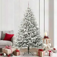 vidaXL “2026 Moderne“Künstlicher vorbeleuchteter Weihnachtsbaum mit Kugelset Grün - Künstliche Weihnachtsbäume Designermöbel 6381735