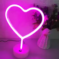 Fokelyi Vertikale pinkfarbene Neon-Schreibtischlampe – Liebesdeko – Geschenkidee für Kinder/Liebste