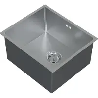 HAGO HAGO24 Edelstahl Einbauspüle 40x34cm Silber Küchenspüle Spülbecken Schallschutz Kondensschutz Ablaufgarnitur Siphon