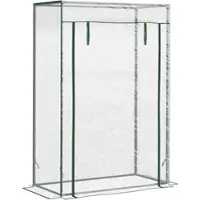 STILVORA Foliengewächshaus Treibhaus Tomatenhaus 100x50x150 cm Transparent mit aufrollbarer Tür, verzinktem Stahlrahmen, UV Schutz und wasserdichter Abdeckung