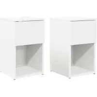 vidaXL Bettschrank 2 Stk Weiß 29 x 31,5 x 49 cm Holzwerkstoff 8001098
