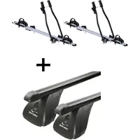VDP 2x Fahrradträger SAGITTAR + Dachträger Stahl kompatibel mit für Citroen C4 I 5 Türer 2004-2010