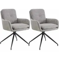 CLP 2er Set Esszimmerstühle Pickett Stoff Taupe