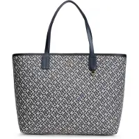 Tommy Hilfiger Handtasche Th Icon Tote Jacquard AW0AW18889 Blau