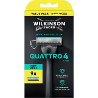Wilkinson Sword Quattro 4 Skin Protection Rasierer + 8 Ersatzklingen