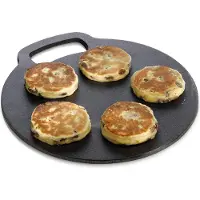 Kitchencraft Backstein Tablett, Antihaft, Backofen oder Platte, für Pizza, Brot, Pfannkuchen und other Rezepte im Geschenkkarton of, Rund, Gusseisen, 27cm x 6.5mm