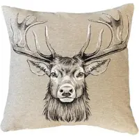 Home wohnideen Dekokissen "CIERVO", beige (natur), B:45cm L:45cm, Baumwolle, Polyester, Dekokissen_Sitzkissen_Kissenhüllen, Dekokissen, mit Füllung, Gobelin