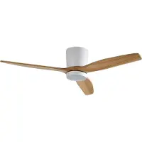 LUCANDE Faipari LED-Deckenventilator, weiß, DC, leise, 132cm - , Faipari, Weiß, für Wohnzimmer, Holz, Modern