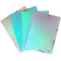 Exacompta 58130E 10x Sammelmappe A3, Gummizugverschluss, 3 Klappen, PP, 32x44 cm für DIN A3, Candy TidyFarben sortiert