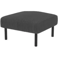 OKWISH Fußhocker Cordstoff Grau 56x51x39 cm mit Metallgestell, gepolstert, werkzeugfrei montierbar
