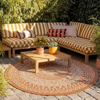 FRAAI In- & Outdoor Teppich Rund - Summer Azteca Terracotta Ø 100 cm
