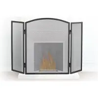 Relaxdays Funkenschutzgitter Stahl, dreiteiliges Gitter gegen Funkenflug, Kaminschutzgitter H x B: 62 x 96 cm, schwarz