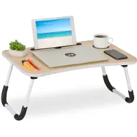 Relaxdays Laptoptisch mit Tablet- & Getränkehalter