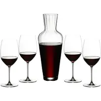 Riedel Veritas Cabernet/Merlot Gläser und Mosel Dekanter (5-teilig)