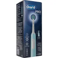 Oral-B Pro 1 Cross Action, Erwachsener, Rotierende Zahnbürste, Tägliche Pflege, Sensibel, Whitening, Blau, Weiß, 2 min, Blau