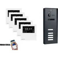 Balter EVO HD MINI Aufputz Video Türsprechanlage Anthrazitgrau Set 5 Teilnehmer 5x 4,3" WLAN Monitor