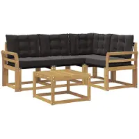 vidaXL Outdoor-Sofagarnitur 5 stk. Weiß und Schwarz