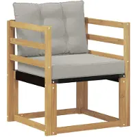 vidaXL Outdoor-Sofa Massives Akazienholz und Textilene Weiß