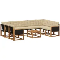 vidaXL Outdoor-Sofagarnitur 10 stk. Natur und Beige