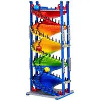 Leantoys Pädagogische Bausteine, Rutschbahn für Bälle, bunt, 550 Teile.