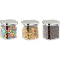 Relaxdays 3er Set Vorratsgläser mit Deckel 600 ml