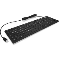 Keysonic KSK-8030 IN (US) Industrietastatur, USB, wasserdicht IP 68, schwarz, Volle Größe (100%), Kabelgebunden, USB, QWERTY, Schwarz