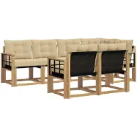 vidaXL Outdoor-Sofagarnitur 7 stk. Weiß und Beige