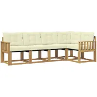 vidaXL Outdoor-Sofagarnitur 5 stk. Weiß und Creme