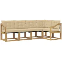 vidaXL Outdoor-Sofagarnitur 5 stk. Weiß und Beige