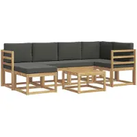 vidaXL Outdoor-Sofagarnitur 7 stk. Weiß und Anthrazit