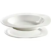 Serax - Tellerset mit XL-Teller und tiefem Teller - 32,7 cm & 25,1 cm - Mit modernem, minimalistischem Design & großzügigen Größen - Zum Essen und Präsentieren - Weißes Porzellan