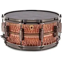Ludwig 14" x 65" Rohe gehämmerte polierte Kupfer- Snare -Trommel