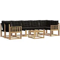 vidaXL Outdoor-Sofagarnitur 8 stk. Weiß und Schwarz