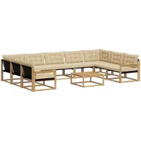 vidaXL Outdoor-Sofagarnitur 10 Stk. Weiß und Beige