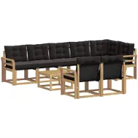 vidaXL Outdoor-Sofagarnitur 9 stk. Weiß und Schwarz